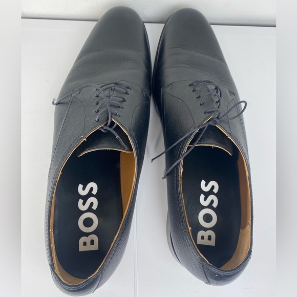 Boss Nordstrom Black Leather Derby Dress Lace Up Tie Luxury Designer Shoes main image 6